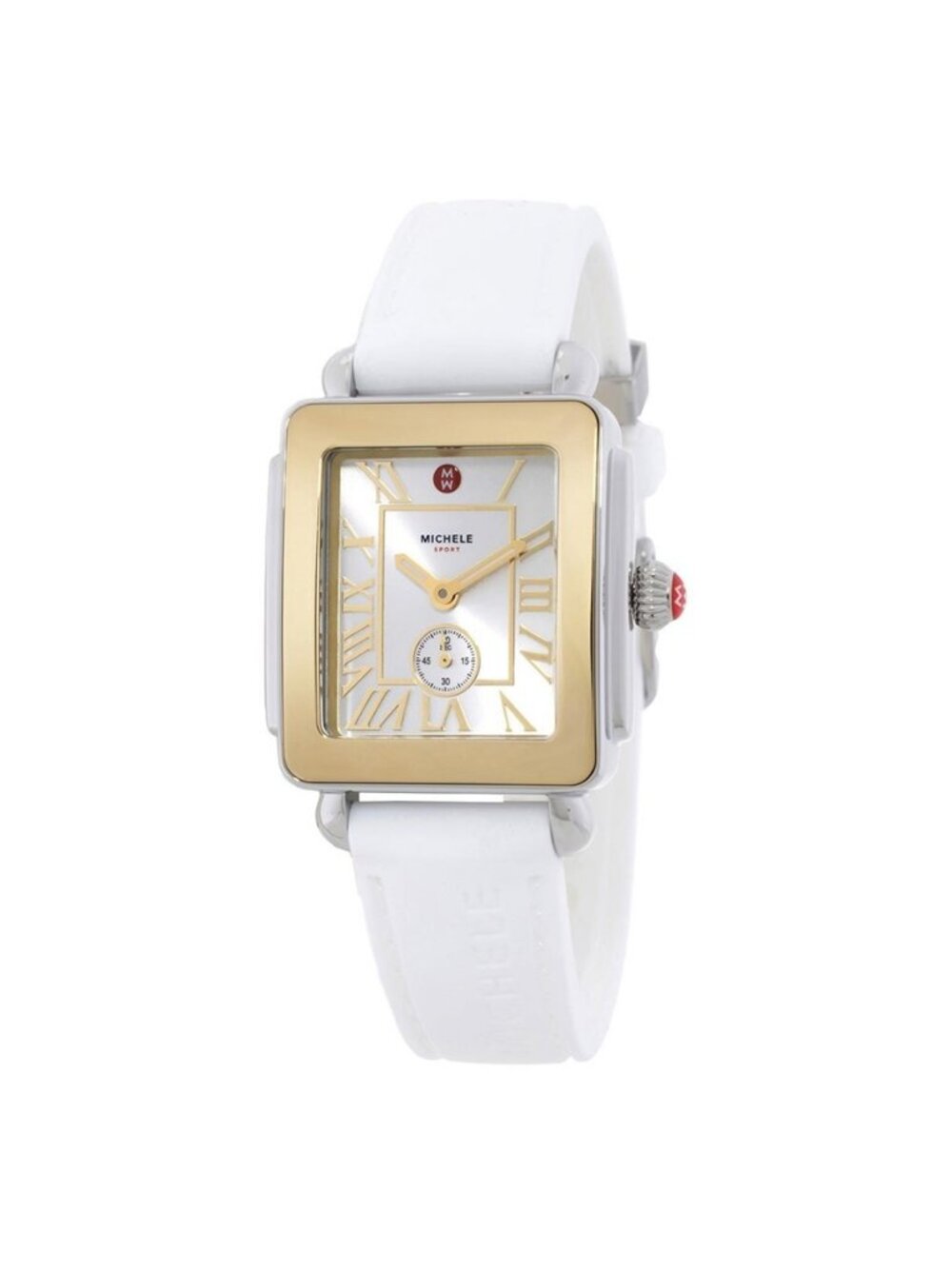 NWT Authentic Michele Deco Sport Mid Quartz White Dial Women's Watch